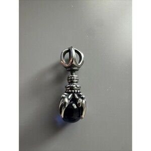 Dragon Eagle Claw Blue Stone Pendant Stainless Steel 24” Chain Gift Unisex